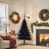 Demi sapin de Noël artificiel avec support Noir 150 cm PVC 561984561984