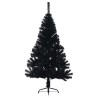 Demi sapin de Noël artificiel avec support Noir 150 cm PVC 561984561984