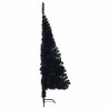 Demi sapin de Noël artificiel avec support Noir 150 cm PVC 561984561984
