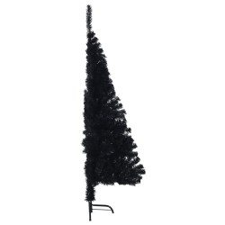 Demi sapin de Noël artificiel avec support Noir 120 cm PVC 561985561985