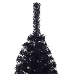 Demi sapin de Noël artificiel avec support Noir 120 cm PVC 561985561985