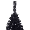 Demi sapin de Noël artificiel avec support Noir 120 cm PVC 561985561985