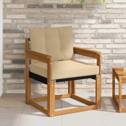 Canapé d’extérieur Bois d'acacia massif et Textilène Naturel 561996561996