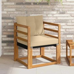 Canapé d’extérieur Bois d'acacia massif et Textilène Naturel 562024562024