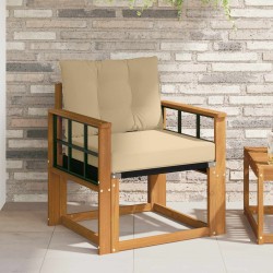 Canapé d’extérieur Bois d'acacia massif et Textilène Naturel 562029562029