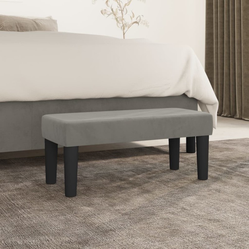 Banc Gris clair 70x30x30 cm Velours 562059562059