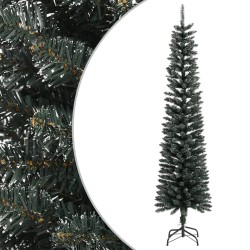 Sapin de Noël artificiel mince avec support Vert 240 cm PVC 562077562077