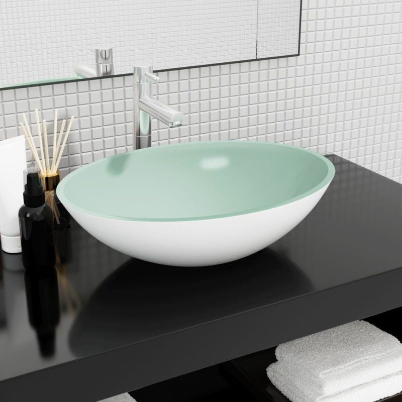 Lavabo Verre 50x37x14 cm Blanc 562079562079