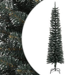Sapin de Noël artificiel mince avec support Vert 210 cm PVC 562081562081