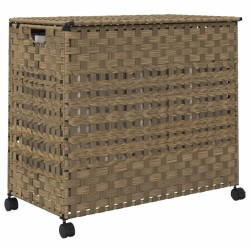 Panier à linge avec roulettes 66x35x60 cm résine tressée 562222562222