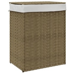Panier à linge avec couvercle 46x33x60 cm résine tressée 562224562224