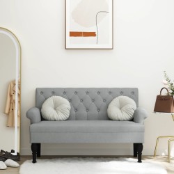 Banc avec dossier gris clair 120x62x75,5 cm tissu 562225562225