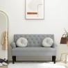 Banc avec dossier gris clair 120x62x75,5 cm tissu 562225562225