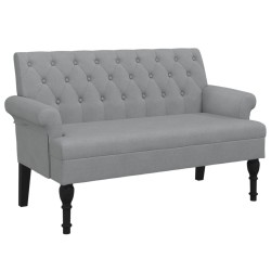 Banc avec dossier gris clair 120x62x75,5 cm tissu 562225562225