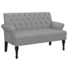 Banc avec dossier gris clair 120x62x75,5 cm tissu 562225562225