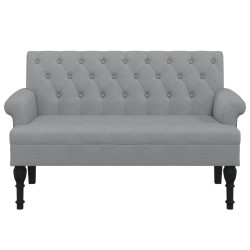 Banc avec dossier gris clair 120x62x75,5 cm tissu 562225562225