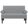 Banc avec dossier gris clair 120x62x75,5 cm tissu 562225562225