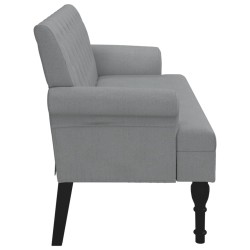 Banc avec dossier gris clair 120x62x75,5 cm tissu 562225562225