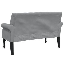 Banc avec dossier gris clair 120x62x75,5 cm tissu 562225562225
