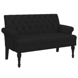 Banc avec dossier Noir 120x62x75,5 cm Tissu 562226562226