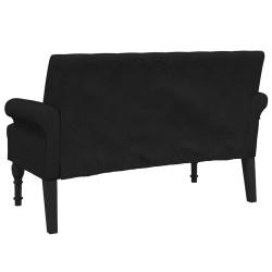 Banc avec dossier Noir 120x62x75,5 cm Tissu 562226562226