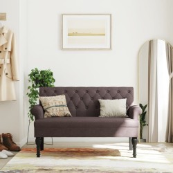 Banc avec dossier marron foncé 120x62x75,5 cm tissu 562227562227