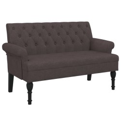 Banc avec dossier marron foncé 120x62x75,5 cm tissu 562227562227