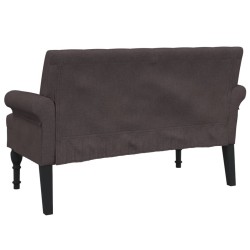 Banc avec dossier marron foncé 120x62x75,5 cm tissu 562227562227