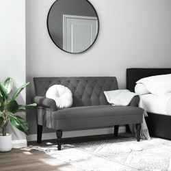 Banc avec dossier Gris foncé 120 x 62 x 75,5 cm Tissu 562228562228