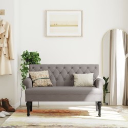 Banc avec dossier taupe 120x62x75,5 cm tissu 562266562266