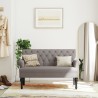 Banc avec dossier taupe 120x62x75,5 cm tissu 562266562266