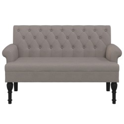 Banc avec dossier taupe 120x62x75,5 cm tissu 562266562266