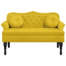 Banc avec coussins jaune 120,5x65x75 cm velours 562279562279