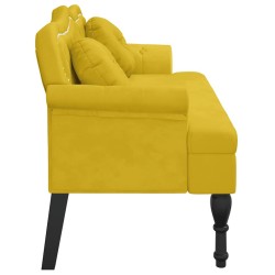 Banc avec coussins jaune 120,5x65x75 cm velours 562279562279