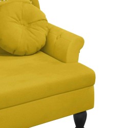 Banc avec coussins jaune 120,5x65x75 cm velours 562279562279