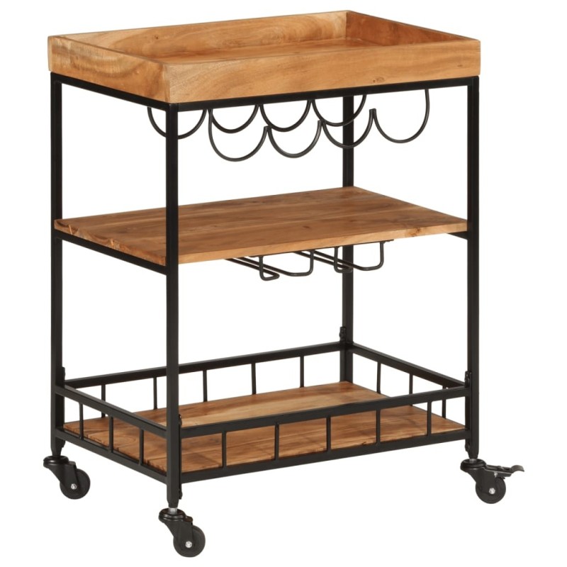 Chariot de bar 60x40x80 cm bois massif d'acacia et fer 562281562281