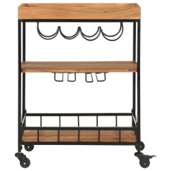 Chariot de bar 60x40x80 cm bois massif d'acacia et fer 562281562281