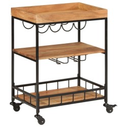 Chariot de bar 60x40x80 cm bois massif d'acacia et fer 562281562281