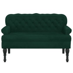 Banc avec dossier vert foncé 119,5x64,5x75 cm velours 562282562282