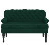 Banc avec dossier vert foncé 119,5x64,5x75 cm velours 562282562282