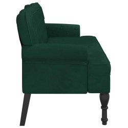 Banc avec dossier vert foncé 119,5x64,5x75 cm velours 562282562282
