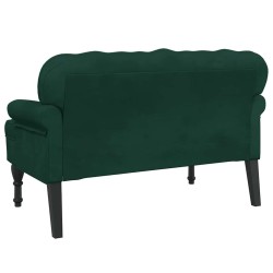 Banc avec dossier vert foncé 119,5x64,5x75 cm velours 562282562282