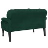 Banc avec dossier vert foncé 119,5x64,5x75 cm velours 562282562282
