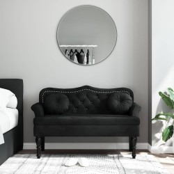 Banc avec coussins Noir 120,5x65x75 cm Velours 562284562284