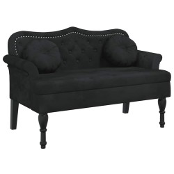 Banc avec coussins Noir 120,5x65x75 cm Velours 562284562284