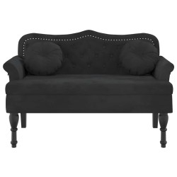 Banc avec coussins Noir 120,5x65x75 cm Velours 562284562284