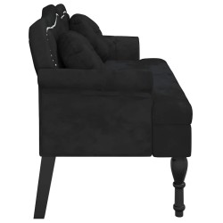 Banc avec coussins Noir 120,5x65x75 cm Velours 562284562284