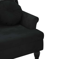 Banc avec coussins Noir 120,5x65x75 cm Velours 562284562284