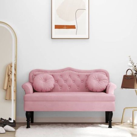 Banc avec coussins rose 120,5x65x75 cm velours 562285562285