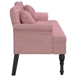Banc avec coussins rose 120,5x65x75 cm velours 562285562285